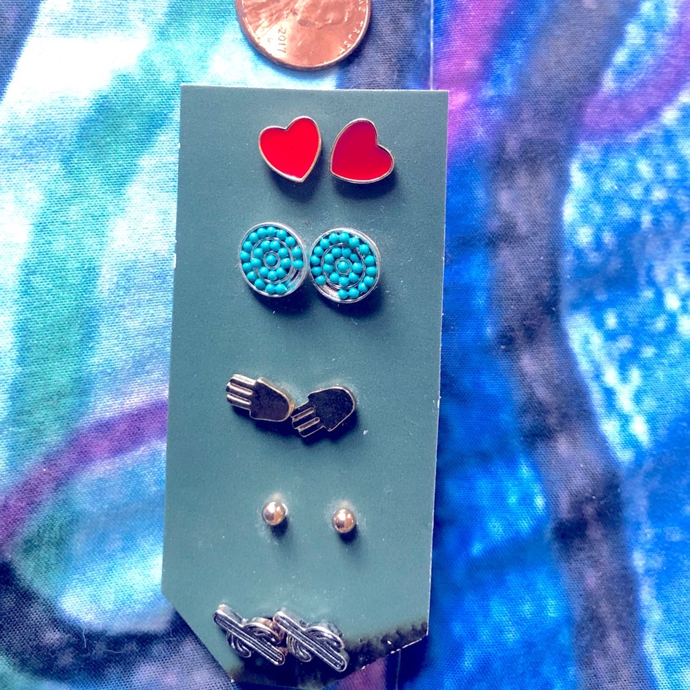 Boho jewelry earrings studs set bundle dainty